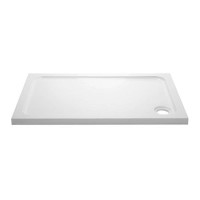 1100x800mm Rectangular Shower Tray - White Acrylic Stone Resin - Pearl