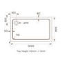 1000x800mm White Stone Resin Rectangular  Shower Tray - Pearl