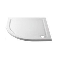 800x800mm White Acrylic Capped Stone Resin Quadrant Shower Tray - Pearl