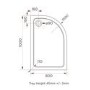 1000x800mm White Stone Resin Right Hand Offset Quadrant Shower Tray - Pearl