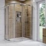 1200x800mm White Stone Resin Left Hand Offset Quadrant Shower Tray - Pearl 