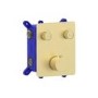 Brass 2 Outlet Concealed Thermostatic Shower Valve with 2 Function Push Button - Vance