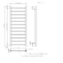 Brass Towel Radiator 1200 x 500mm - Sonoran