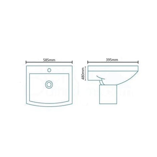 Modena 60 Wall Hung Basin 