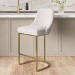 Beige Boucle Kitchen Stool with Brass Legs - Callie