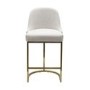 Beige Boucle Kitchen Stool with Brass Legs - Callie