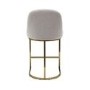 Beige Boucle Kitchen Stool with Brass Legs - Callie