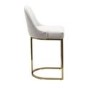 Beige Boucle Kitchen Stool with Brass Legs - Callie