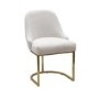 Set of 2 Beige Boucle Dining Chairs with Gold Legs - Callie