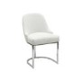 Set of 4 Beige Boucle Dining Chairs with Chrome Legs - Callie