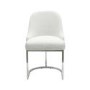 Set of 4 Beige Boucle Dining Chairs with Chrome Legs - Callie