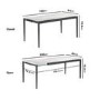 ONLY OPENED - White Marble Extendable Dining Table - Seats 6 - Camilla