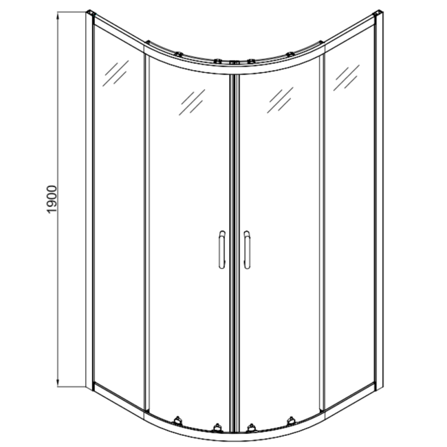 Chrome 6mm Glass Quadrant Shower Enclosure 900mm - Carina