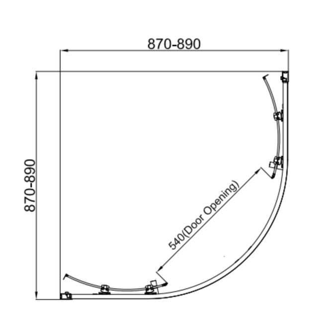 Chrome 6mm Glass Quadrant Shower Enclosure 900mm - Carina