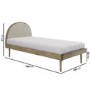 Kids Single Wooden Bed Frame with Beige Linen Headboard - Cara