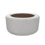 Round Beige Upholstered Coffee Table with Storage - Clio