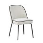 Set of 2 Cream Fabric Dining Chairs with Contrast Piped Detail - Celia