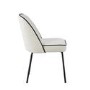 Set of 2 Cream Fabric Dining Chairs with Contrast Piped Detail - Celia