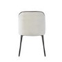 Set of 2 Cream Fabric Dining Chairs with Contrast Piped Detail - Celia