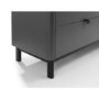 Wide Dark Grey Modern Chest of 6 Drawers with Legs - Chloe - Julian Bowen