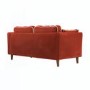 Burnt Orange Velvet Piped 3 Seater Corner Sofa - Cohen