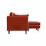 Burnt Orange Velvet Piped 3 Seater Corner Sofa - Cohen