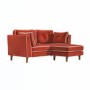 Burnt Orange Velvet Piped 3 Seater Corner Sofa - Cohen