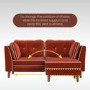 Burnt Orange Velvet Piped 3 Seater Corner Sofa - Cohen