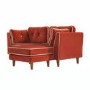 Burnt Orange Velvet Piped 3 Seater Corner Sofa - Cohen