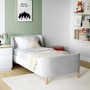 Kids Grey Velvet Single Sleigh Bed Frame - Charlotte