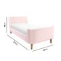 Kids Pink Velvet Single Sleigh Bed Frame - Charlotte