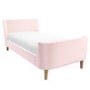 Kids Pink Velvet Single Sleigh Bed Frame - Charlotte