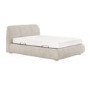 Beige Boucle Double Side-Lift Ottoman Bed with Cushioned Headboard - Ciara