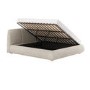 Beige Boucle Super King Side-Lift Ottoman Bed with Cushioned Headboard - Ciara