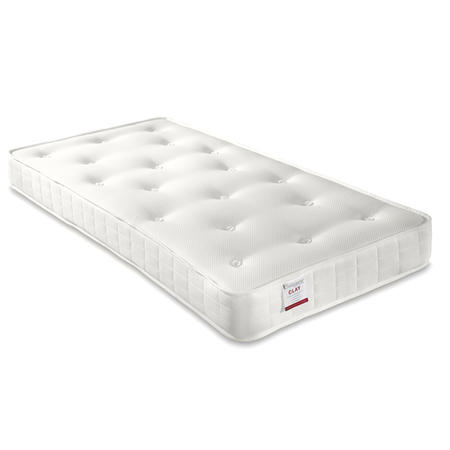 Single Orthopaedic Open Coil Spring Tufted Mattress - Clay