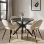 Set of 2 Beige Fabric Dining Chairs - Colbie