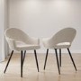 Set of 2 Beige Fabric Dining Chairs - Colbie