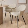 Set of 2 Beige Fabric Dining Chairs - Colbie