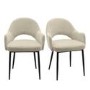 Set of 2 Beige Fabric Dining Chairs - Colbie