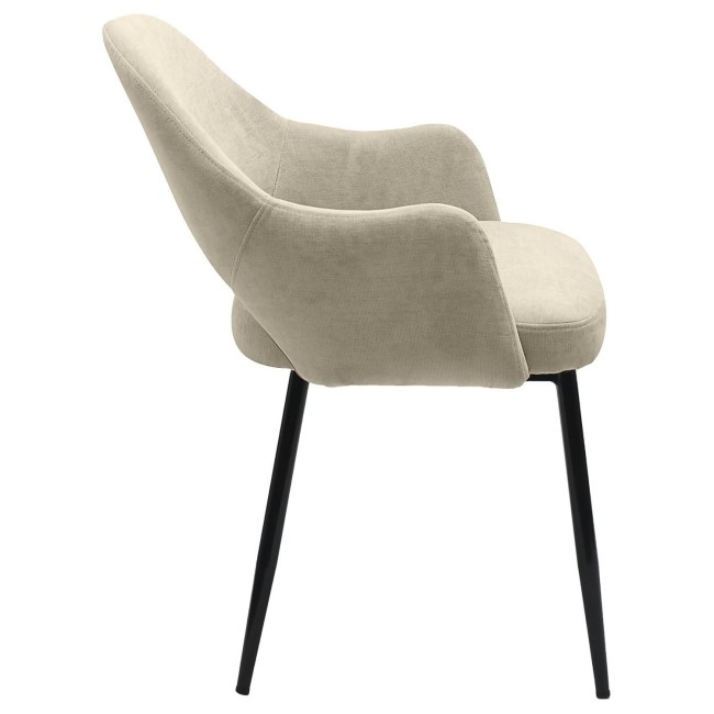 Set of 2 Beige Fabric Dining Chairs - Colbie