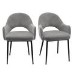 Set of 2 Grey Fabric Dining Chairs - Colbie