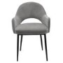 Set of 2 Grey Fabric Dining Chairs - Colbie