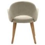 Set of 2 Beige Fabric Dining Chairs with Oak Legs - Colbie