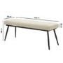 Large Beige Chenille Dining Bench - Seats 2 - Colbie