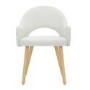 Set of 2 Cream Recycled Fabric Dining Chairs with Oak Legs - Colbie