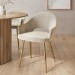 Set of 2 Beige Fabric Dining Chairs with Gold Legs - Colbie