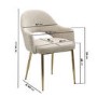 Set of 2 Beige Fabric Dining Chairs with Gold Legs - Colbie