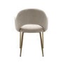 Set of 2 Beige Fabric Dining Chairs with Gold Legs - Colbie