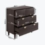 ALMOST PERFECT - Dark Wood Chest of 4 Drawers with Gold Handles - Celeste