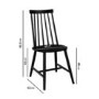 Set of 2 Black Wooden Spindle Dining Chairs - Cami